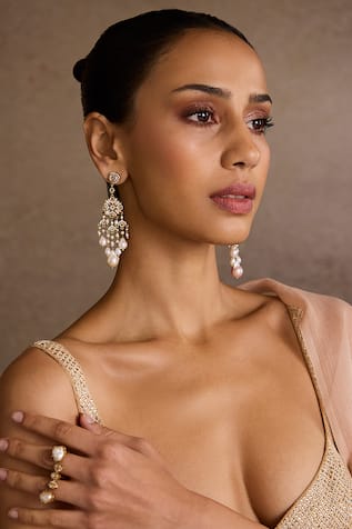 Tarun Tahiliani Pearl Embellished Earrings 