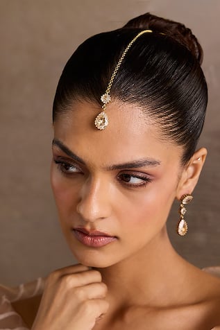 Tarun Tahiliani Pear Silver Maangtikka 