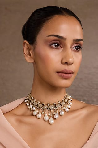 Tarun Tahiliani Melon Silver Necklace 