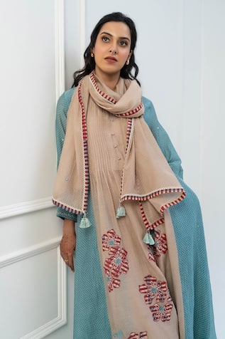 Pants and Pajamas Chanderi Embroidered Stole 