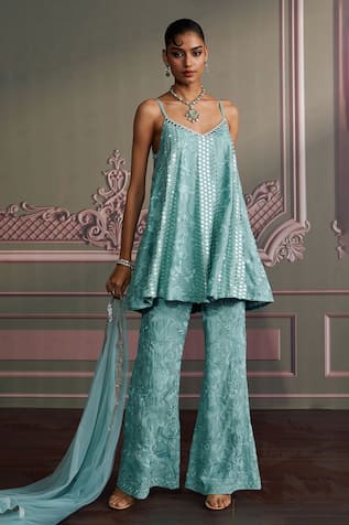 Mustard Moon by Neyha and Vrinda Freshwater Blue Kurta Set 