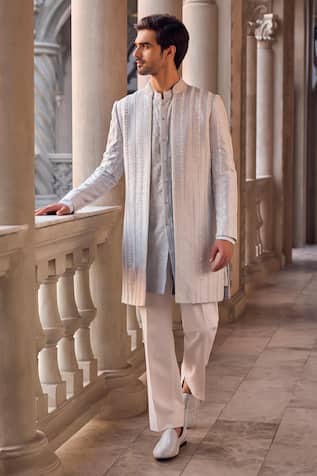 Seema Gujral Designer Powder Blue Sherwani Set 