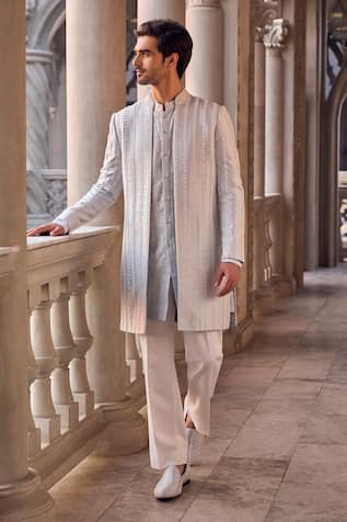 Seema Gujral Powder Blue Embroidered Sherwani Set 