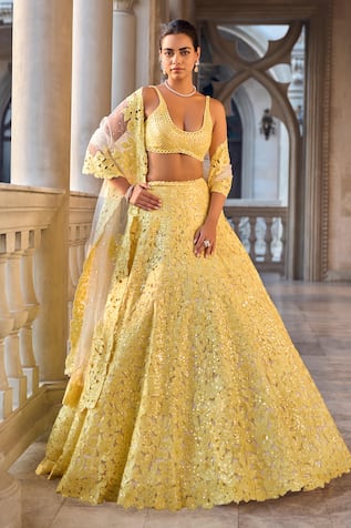 Seema Gujral Cut Work Lehenga Set 