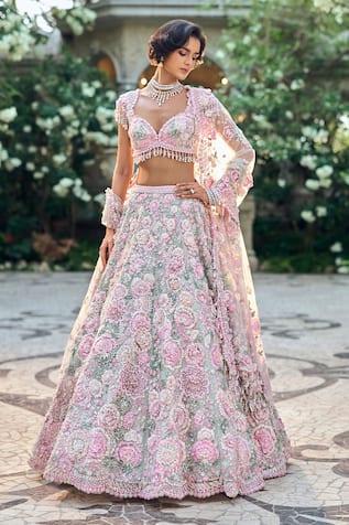 Seema Gujral Floral Multi Color Lehenga Set 