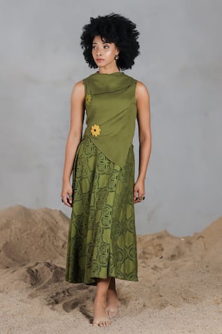 Coeur Green Knitted Midi Dress 