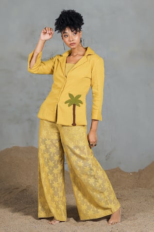 Coeur Yellow Organic Cotton Pant Set 