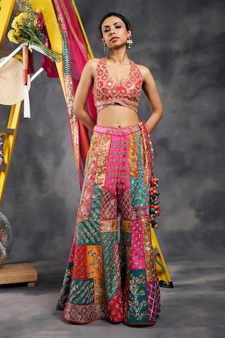 Vandana Sethi Multi-Color Sequined Sharara Set 