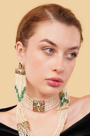 Dugran By Dugristyle Jahanara Gold-Plated Drop Earrings 