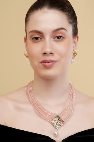 Dugran By Dugristyle Gold-Plated Multi Strand Pendant Necklace 