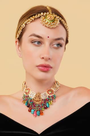 Dugran By Dugristyle Husn-e-Surkh Gold-Plated Choker Necklace 