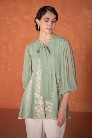Summer by Priyanka Gupta Teal Godet Tunic 