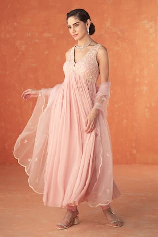Summer by Priyanka Gupta Adena Pink Anarkali Set 