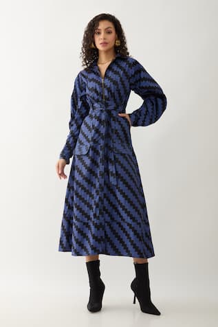 Son Of A Noble Snob Anika Midi Dress with Pathway Print 