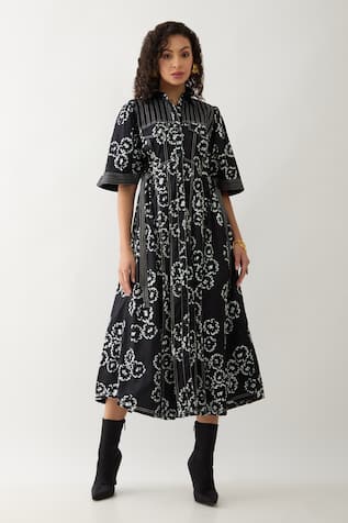 Son Of A Noble Snob Bolder Anther Print Midi Dress 