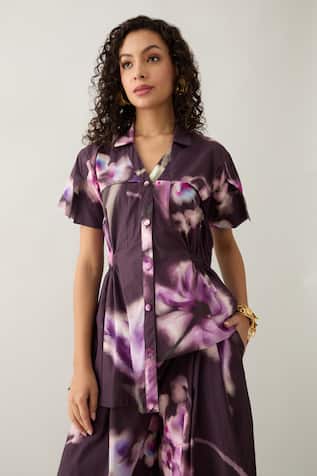 Son Of A Noble Snob Purple Haze Floral Print Shirt 