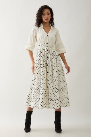 Son Of A Noble Snob Delta Pathway Print Midi Dress 