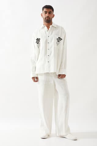 Son Of A Noble Snob White Anti Fit Shirt & Trouser Set 