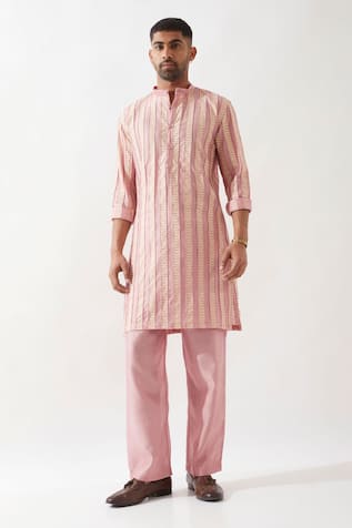Son Of A Noble Snob Printed Chanderi Silk Kurta Set 