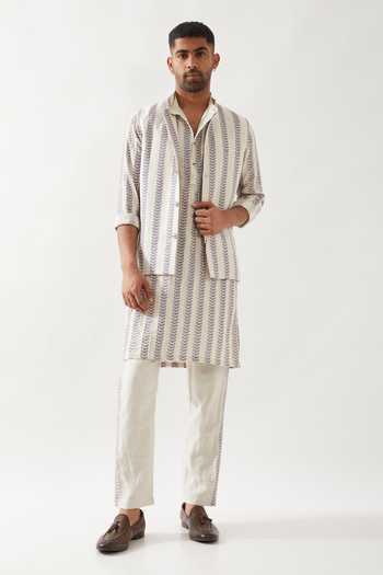 Son Of A Noble Snob Classic Printed Linen Bundi 