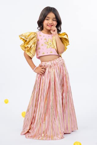JILMIL DREAMWEAR Light Pink Designer Girls Lehenga Set 