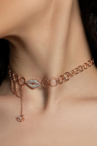 Lipella Choker with Semi Precious Diamonds 