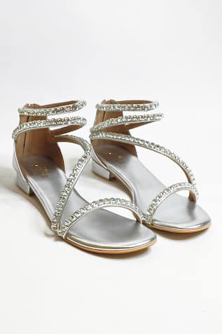 The Alter Serena Silver Embellished Heels 