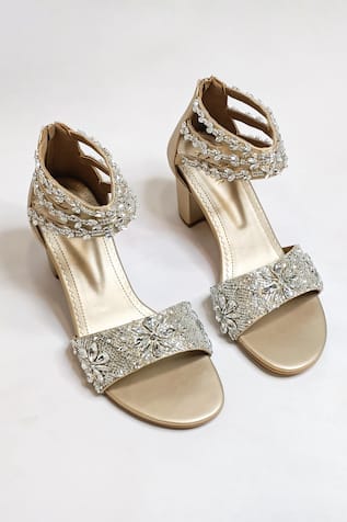 The Alter Bella Gold Block Heels 