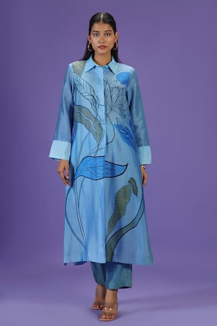 Label Radini Serene Wave Long Kurta Set 