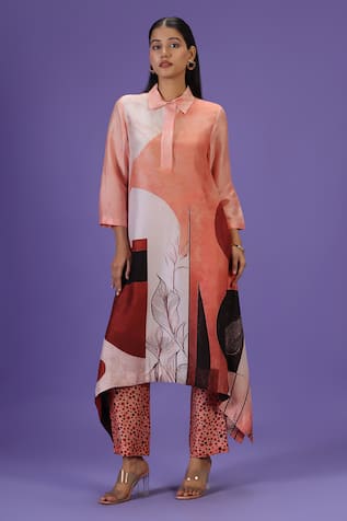 LABEL RADINI Sunset Serenade Printed Kurta Set 