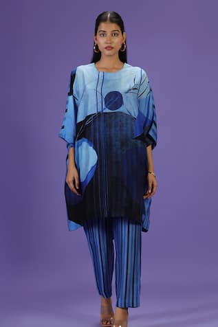 LABEL RADINI Blue Mirage Short Kurta Set 