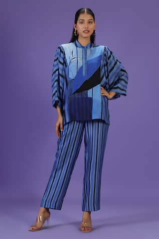 LABEL RADINI Sapphire Breeze Kaftan Coord Set 