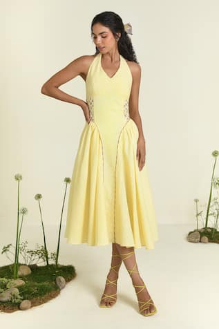 BAISE GABA Buttercup Midi Dress 