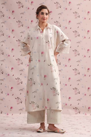 Label Niti Bothra Noor Collared Kurta Set 