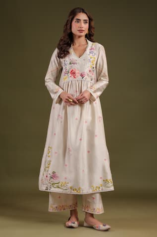 Label Niti Bothra Ivory Noor Kurta Set 