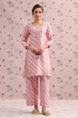 Label Niti Bothra Noor Striped Straight Kurta Set 