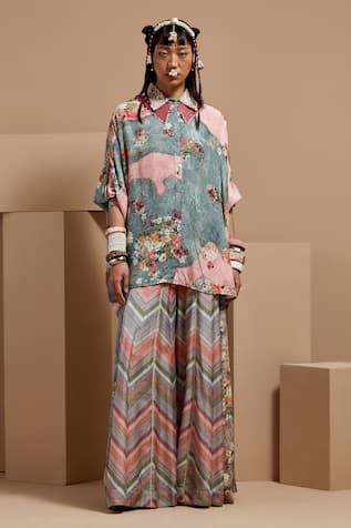 ASEEM KAPOOR Mandala Printed Shirt & Sharara Set 