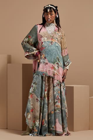 ASEEM KAPOOR Floral Embroidered Kurta Set 