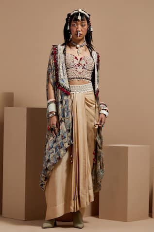 ASEEM KAPOOR Embroidered Sheer Silk Jacket 