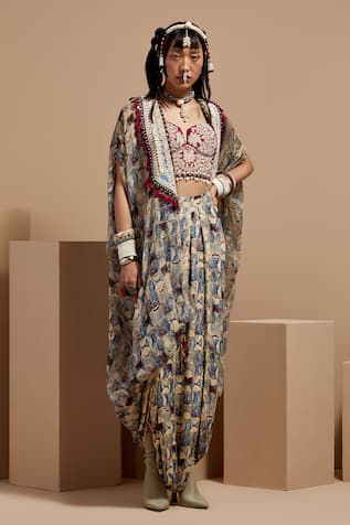 ASEEM KAPOOR Multi Resham Embroidered Jacket Set 