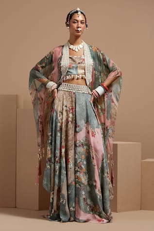 ASEEM KAPOOR Multi Resham Embroidered Jacket Set 