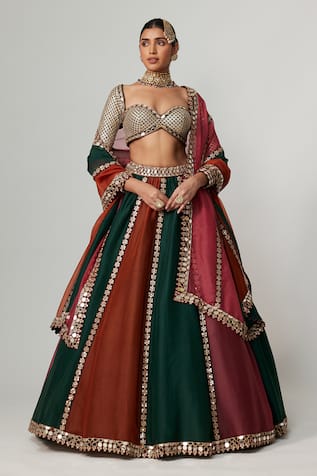 Vvani by Vani Vats Multicolor Linear Lehenga Set 