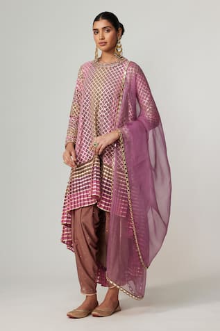 Vvani by Vani Vats Mud Mauve Multicolor Dhoti Kurta Set 