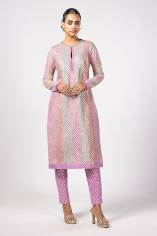 Vvani by Vani Vats Multicolor Aqua Kurta Set 