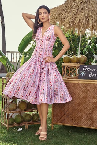 Verano by Tanya Floral Print Moana Midi Dress 