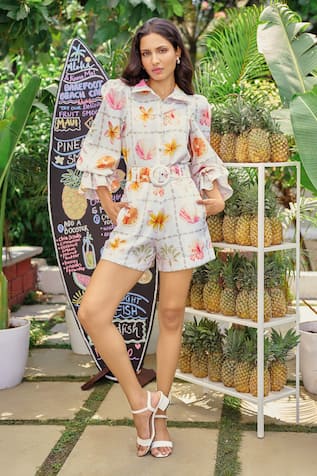 Verano by Tanya Floral Print Alani Shorts with Belt 