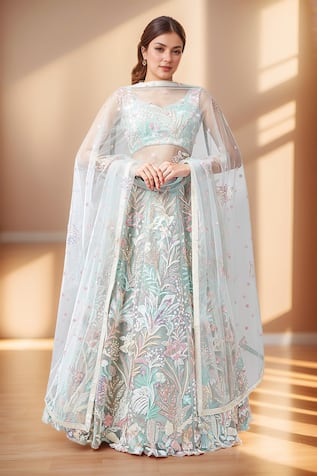 Samyukta Singhania Floral Embroidered Lehenga Set 