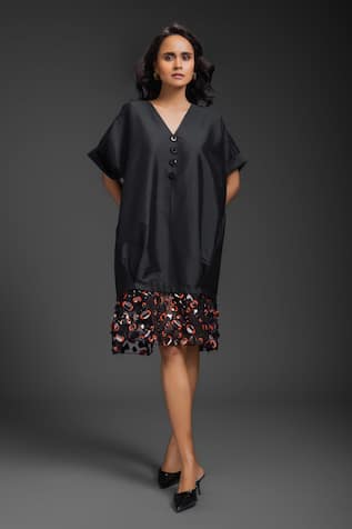 Deepika Arora Black Taffeta Designer Dress 