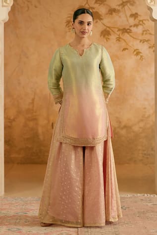 Nero India Blush Mint Kurta & Sharara Set 