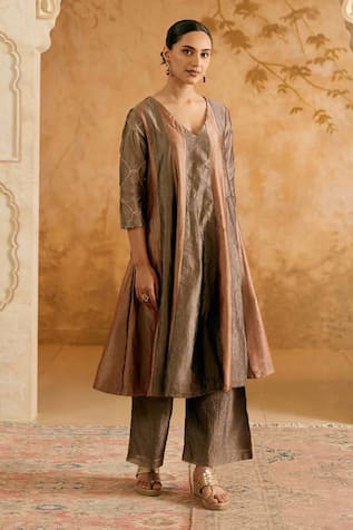 Nero India Black Bronze Anarkali Kurta Set 